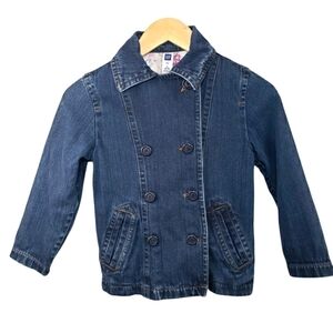 GAP FACTORY Denim Lined Pea Coat Size 5/6